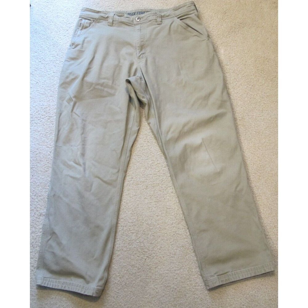 Men's 36‎ x 30 Duluth Flex Fire Hose Canvas Beige Work Pants Jeans